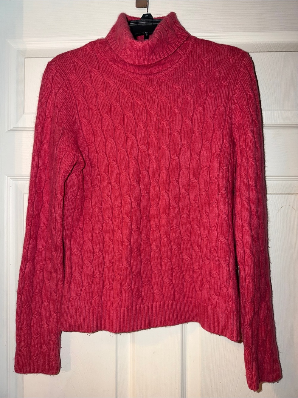 Jones New York Cable Knit Turtleneck Sweater - Bright Pink